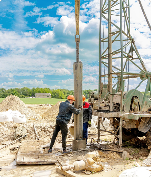 Geotechnical drilling on an active civil construction corridor